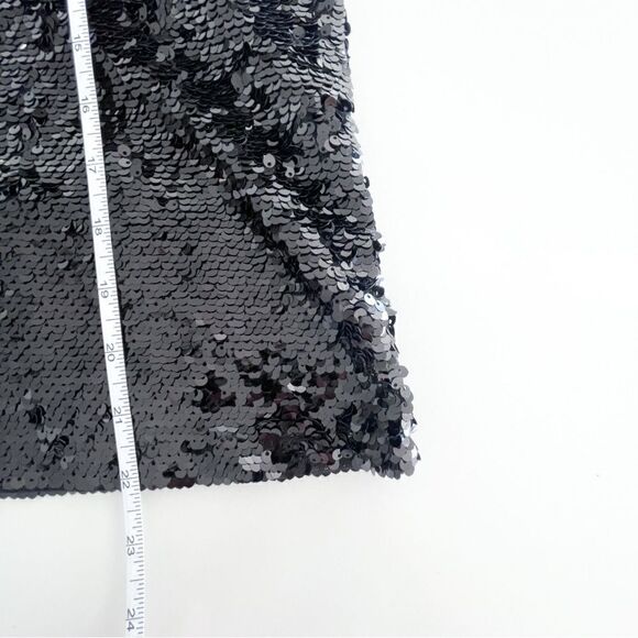 En Creme Strappy Black Sequined Tank Top Women's S Spaghetti Straps Lined NWT - Picture 5 of 7